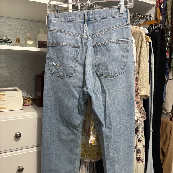 AGOLDE (Los Angelos) Straight Jeans in Light Wash Size 24 Distressed - Picture 3 of 14